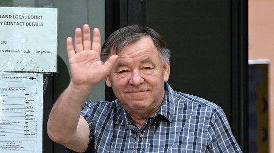 Bill Saravinovski supports his son Chris in court