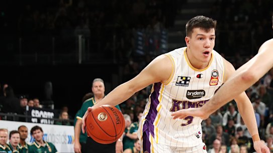 Dejan Vasiljevic starred for the Kings in game two of the NBL grand final series against Tasmania JackJumpers at MyState Bank Arena.