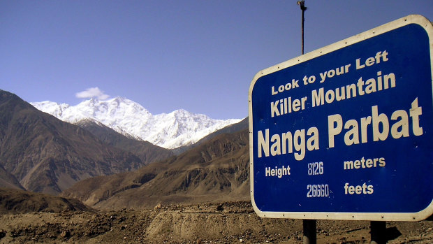 Snow-capped mountain of Nanga Parbat is seen in northern Pakistan. 