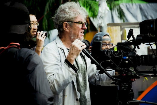 Doyle on the set of his feature film, Hong Kong Trilogy, in 2014.