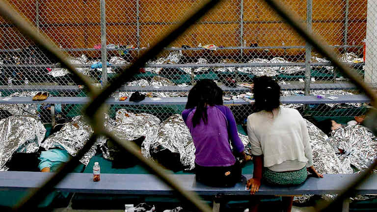 Children in detention in the US. 