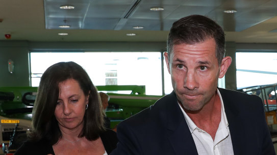 Mark Coyne arrives back at Sydney airport on Thursday.