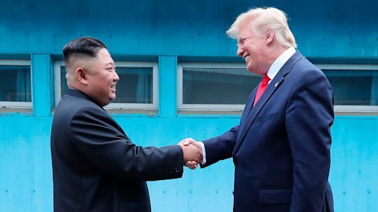 Kim Jong-un and Donald Trump met in the demilitarised zone earlier this year.