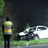 The scene of a Mother’s Day crash at Trafalgar, which killed a mother and injured her husband and their two children.