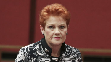 One Nation leader Pauline Hanson put forward a motion declaring: "It's OK to be white."