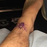 Tigers recruit Oliver Gildart has a tattoo of a worker bee on his ankle in tribute to victims of the Manchester bombing in 2017. 
