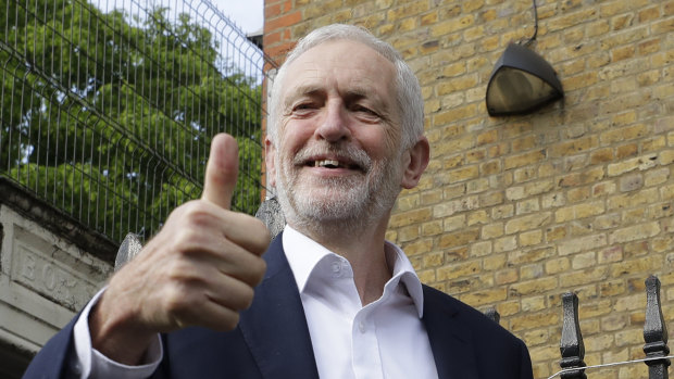 Something to smile about? Jeremy Corbyn, leader of Britain's opposition Labour Party.