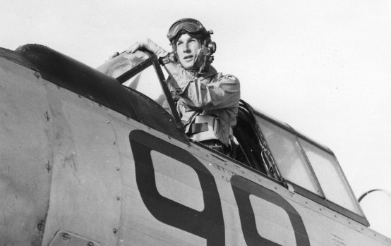 Reach for the sky: Ian Gordon in a CAC Wirraway.
