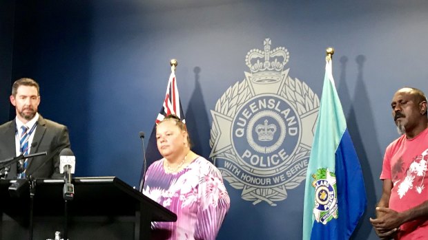 An emotional Beryl and Victor Watcho speaking about their sister, Connie Watcho at a police press conference on Monday.