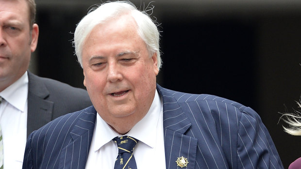 Clive Palmer at the Federal Court in Brisbane in 2016 to answer questions regarding the fall of Queensland Nickel.