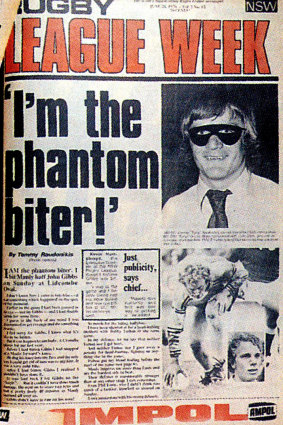 The famous “Phantom Biter” front page of Rugby League Week.