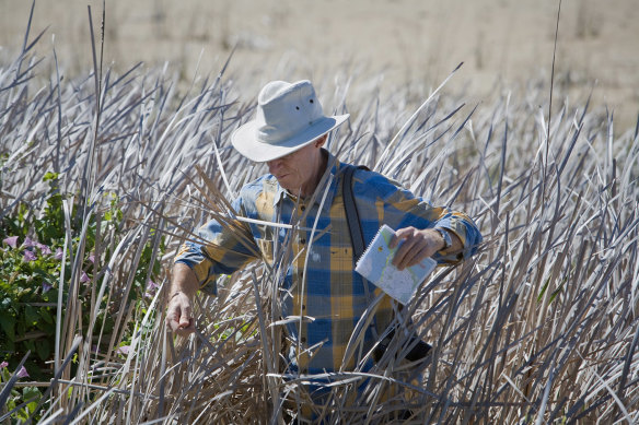 Robert Milliken working in the field.