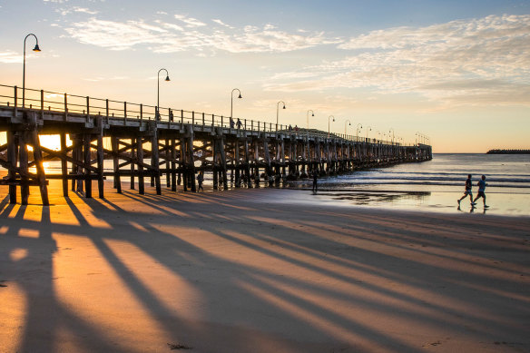 Sunrise at the Jetty Beach pier at Coffs Harbour.
