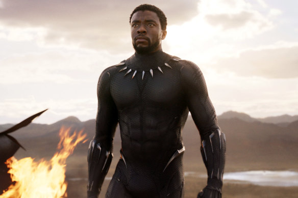 Chadwick Boseman as T’Challa in Black Panther.