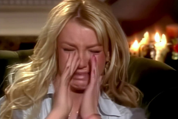 Britney Spears during her interview with Diane Sawyers in 2003.