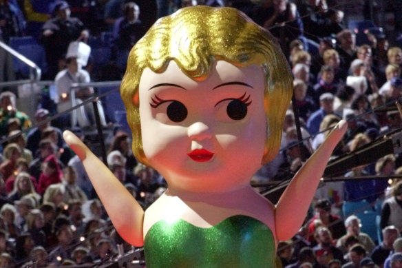 One of the original giant Kewpie Dolls at the closing ceremony of the Sydney 2000 Olympics.