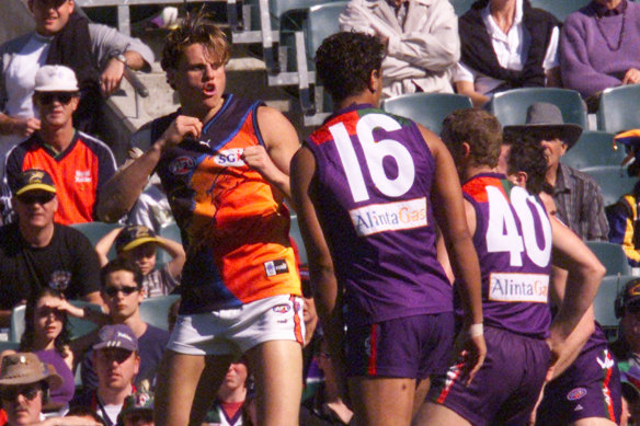 Tempers flared during the match, just the second derby won by the Dockers.