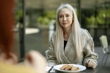 AFR GIF - AFR: Melissa Chiu, outgoing director of the Hirshhorn Museum and Sculpture Garden and incoming director of The Guggenheim Museum in New York City, sits for lunch with writer Jessica Gardner at Dolcezza at the Hirshhorn at the Hirshhorn Museum in Washington, DC.  photo: Leigh Vogel  29 May 2026