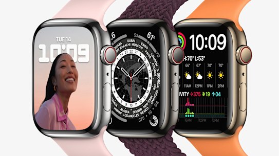 The steel Apple Watch Series 7, which comes in silver, graphite and gold, starts at $1049.