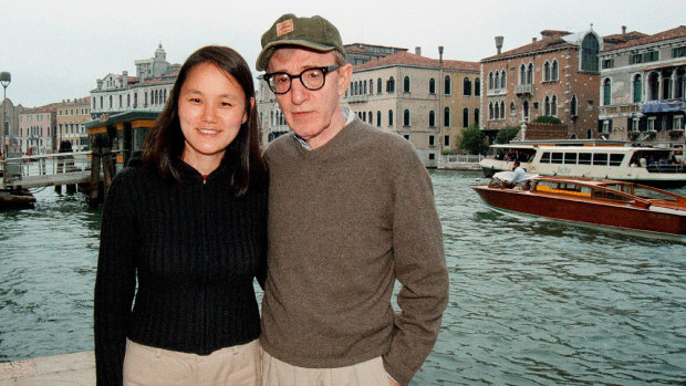 Woody Allen pictured with wife Soon-Yi in Italy in 2001. 