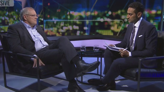 Scott Morrison defends his multicultural credentials to Waleed Aly during a tense interview on <i>The Project</i>.