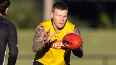Jordan De Goey returned to the training track on Tuesday afternoon.