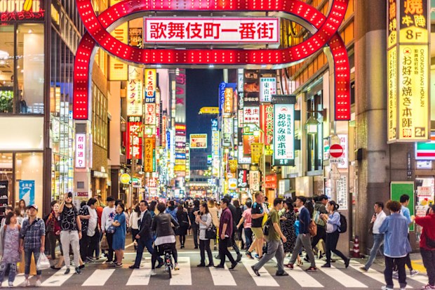 Crowds on the street in Osaka