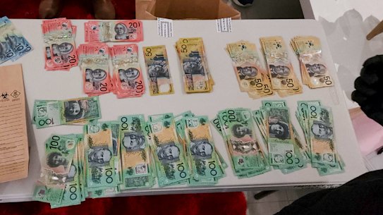 Cash seized in the latest corruption inquiry involving Transport for NSW officials.