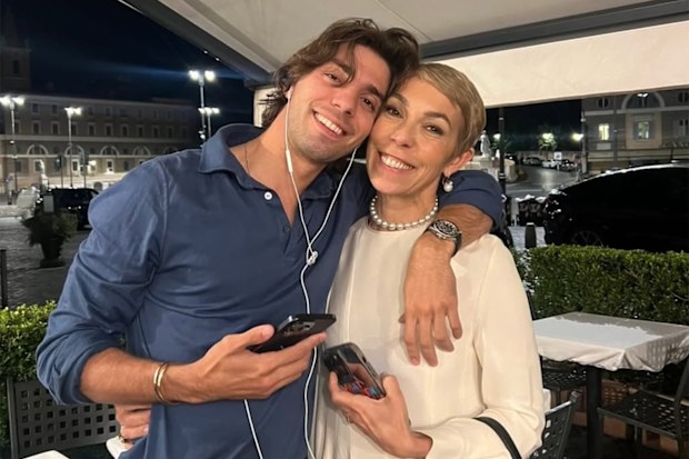 Mathilde Favier and her son Carlo Agostinelli