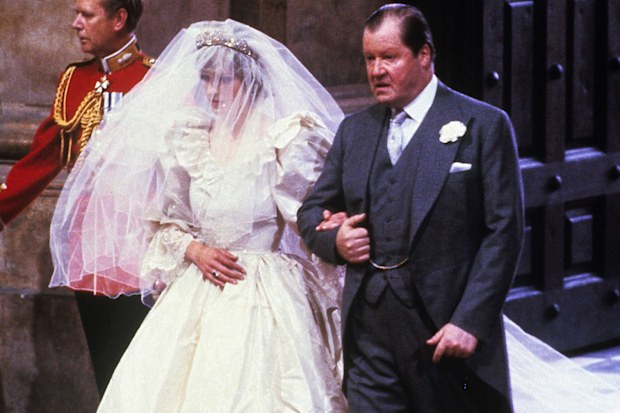 Princess Diana with her father Earl Spencer on her wedding day in 1981.