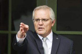 Prime Minister Scott Morrison announcing his governmentâs plan on Friday to transition Australiaâs response to the coronavirus pandemic.