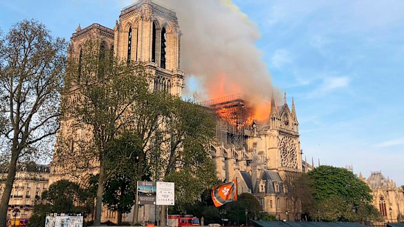 One of France's most treasured buildings, Notre Dame, was on fire on Monday afternoon, local time.