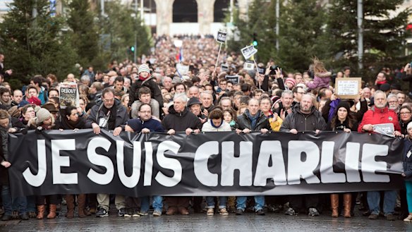 The attack on the satirical magazine spawned the slogan "Je Suis Charlie" (I am Charlie).