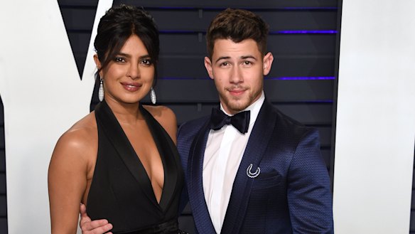 Priyanka Chopra and Nick Jonas at the Vanity Fair Oscar party.