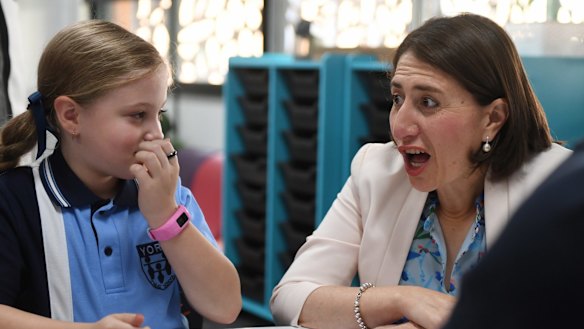 Premier Gladys Berejiklian meets with students at York Public School 
