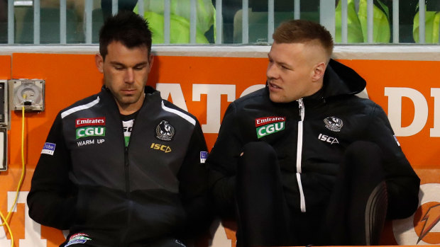 The Pies have been struck down by a number of injuries across the last two seasons, including missing Jordan De Goey (right), for their finals campaign.