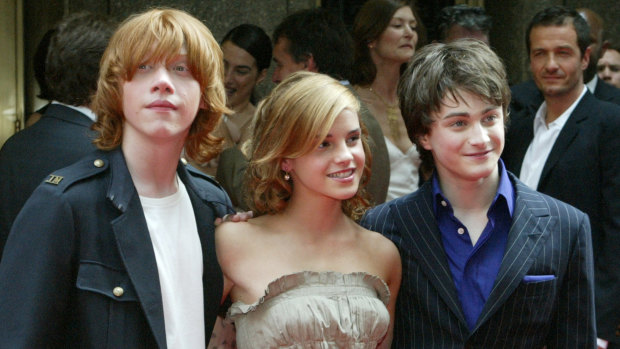 The way they were: Rupert Grint, Emma Watson and Daniel Radcliffe in 2004.