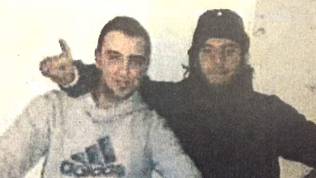 Mehmet Biber (right) and Nassim Elbahsa in a picture taken in Syria and tendered during the trial of Hamdi Alqudsi.