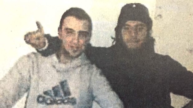 Mehmet Biber (right) and Nassim Elbahsa in a picture taken in Syria and tendered during the trial of Hamdi Alqudsi.