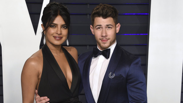 Priyanka Chopra and Nick Jonas at the Vanity Fair Oscar party.