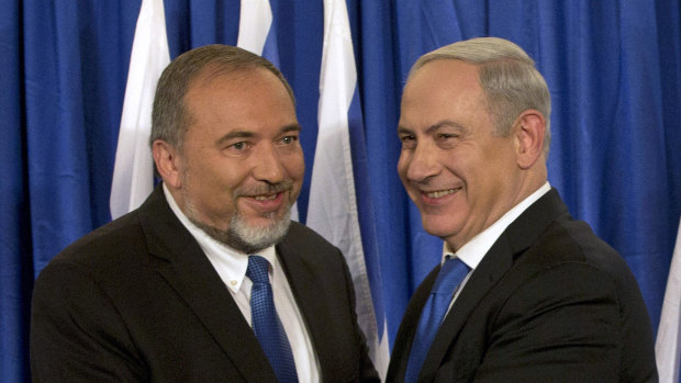 Israeli Prime Minister Benjamin Netanyahu, right, and former Israeli Defence Minister Avigdor Lieberman  in 2012.