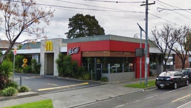 Thieves smashed their way through this McDonald's outlet in Essendon.