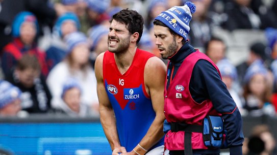 Christian Petracca was in immediate pain after the collision, but returned to the field before his condition deteriorated further.