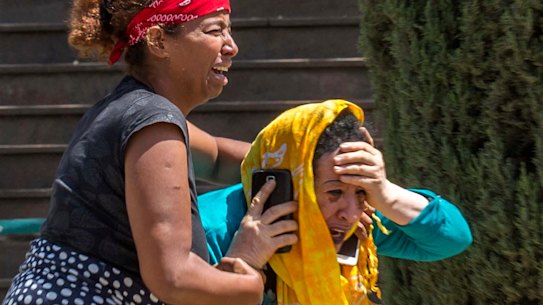Family members of the victims involved in the Ethiopian Airlines plane crash at Addis Ababa international airport.
