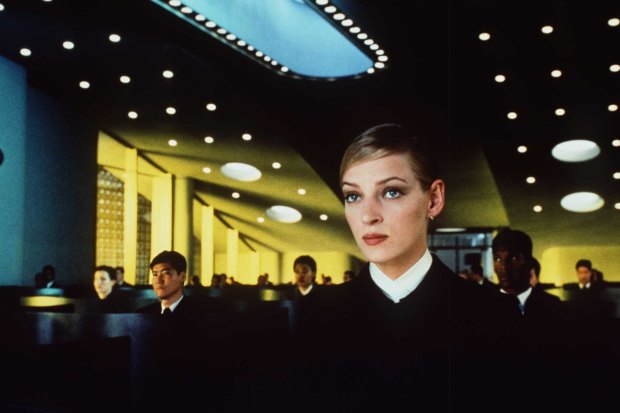 The 1997 film Gattaca imagines a future class divide between the enhanced (as played by Uma Thurman) and the unenhanced.