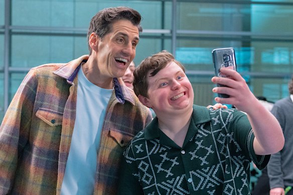 Andy Lee poses with 21-year-old trainee journalist Fletcher on The Assembly.