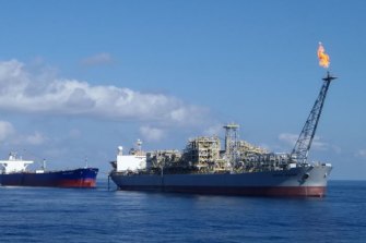 The Montara Venture stores oil produced until it is loaded onto visiting tankers.