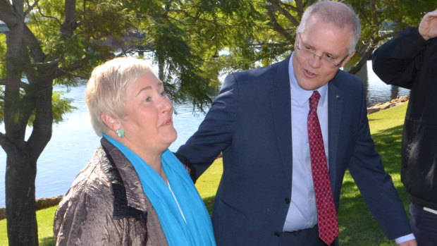 Liberal MP Ann Sudmalis with Treasurer Scott Morrison on Thursday.