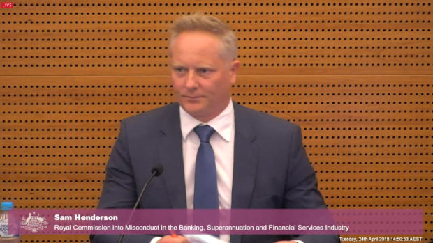 High-profile financial planner Sam Henderson in the witness box at the banking royal commission.