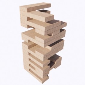 The game of Jenga inspired architect Woods Bagot.